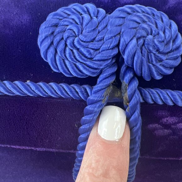 Goldsmith Vintage Velvet Holder Cobalt Blue 90s Maximalist Bold Decor - Picture 9 of 14